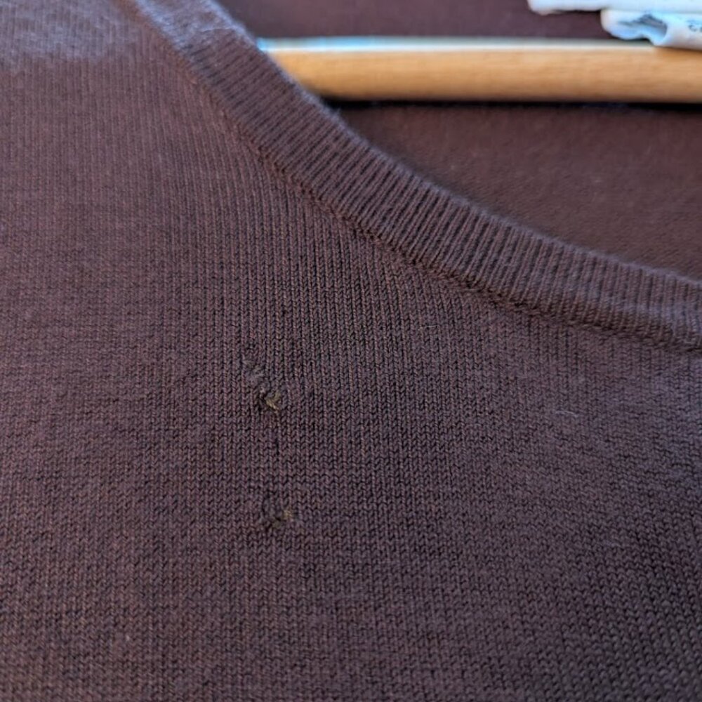 Viscose Knit Cardigan Chocolate Brown Size M - Picture 9 of 10